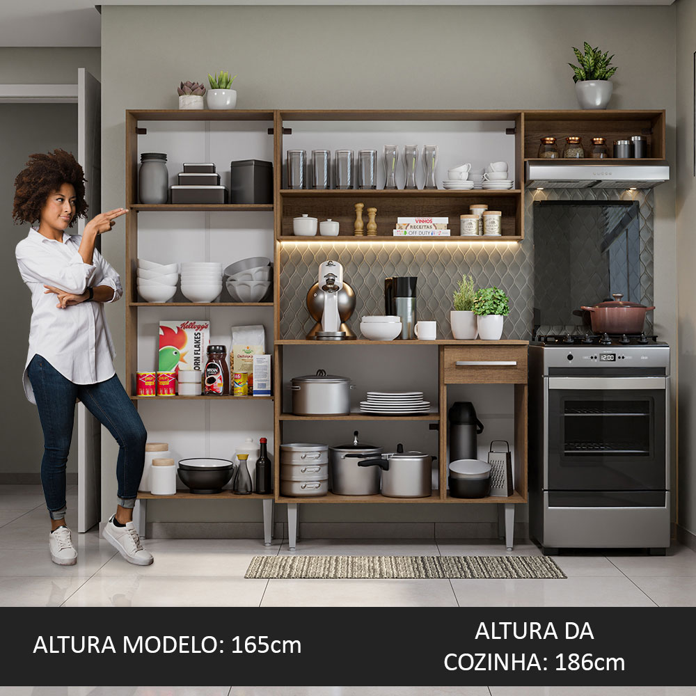 Foto 5 | Gabinete de Cocina Integral Madesa Emilly Top Rústico y Gris