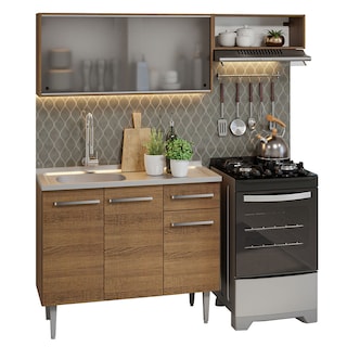 Foto 2 | Gabinete de Cocina Integral Compacta Madesa Emilly Rústic 05 con Fregadero 165 cm