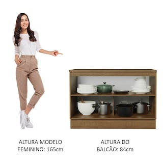 Foto 5 | Gabinete de Fregadero Cocina Madesa Agata Rustic y Crema 2 Puertas con Encimera