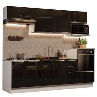 Foto 2 | Gabinete de Cocina Integral Completa Madesa Lux Blanco y 07 Negro 260 cm