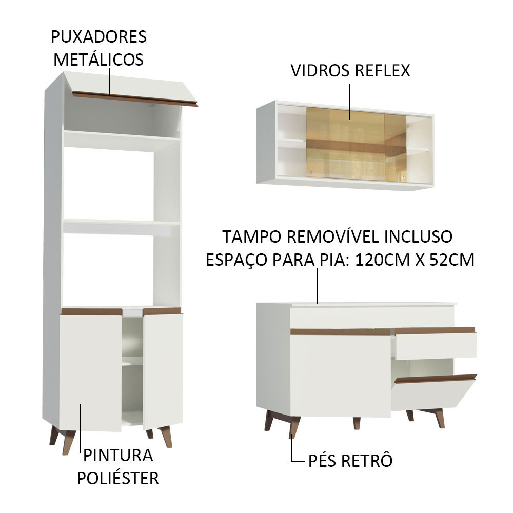 Foto 4 | Gabinete de Cocina Integral Compacto Madesa Reims 02 Blanco 190 cm