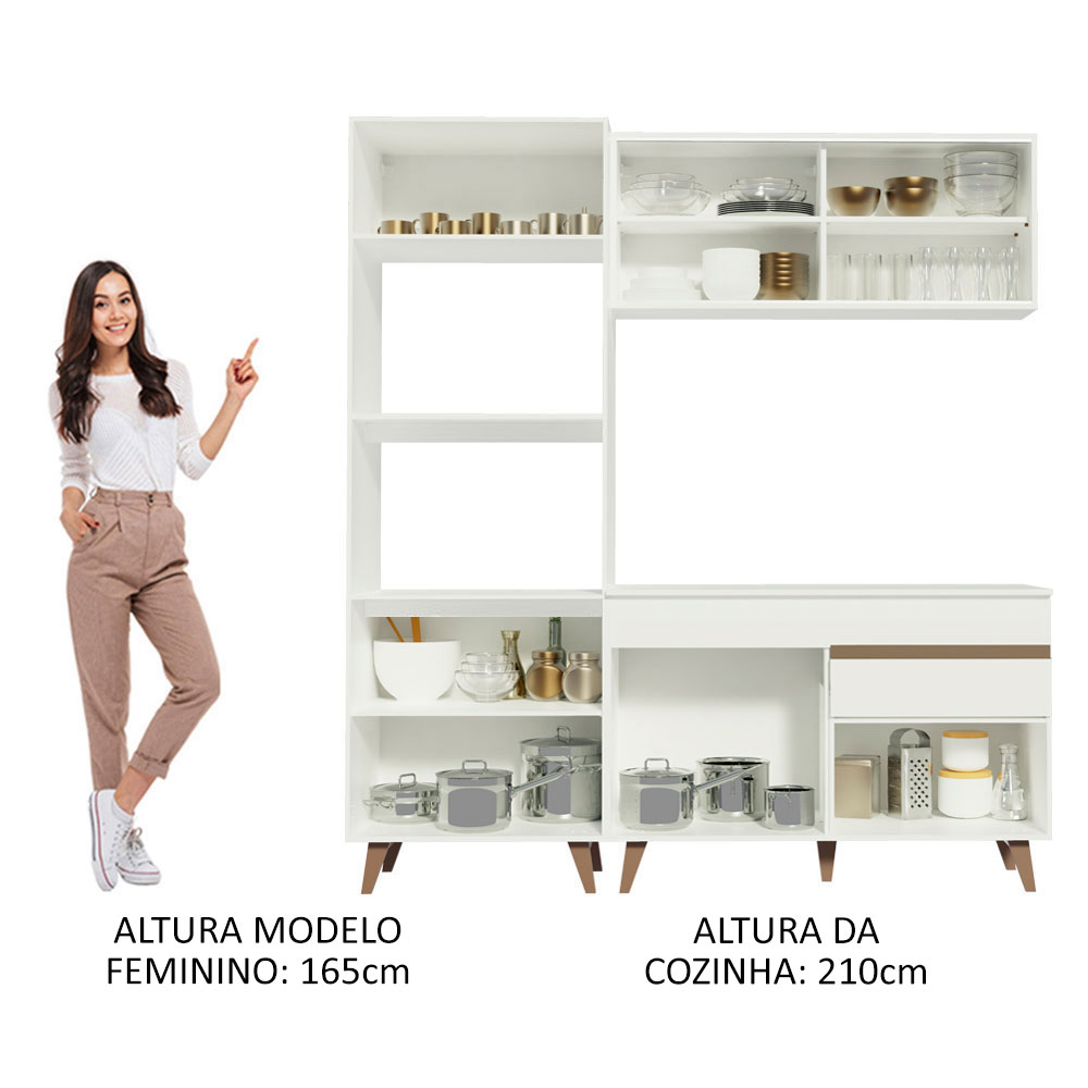 Foto 6 pulgar | Gabinete de Cocina Integral Compacto Madesa Reims 02 Blanco 190 cm