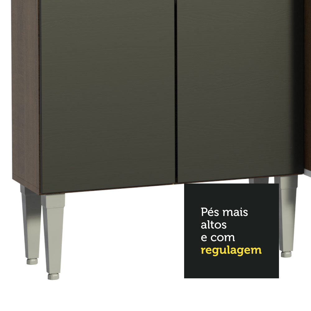Foto 8 pulgar | Alacena de Cocina Integral Compacta Madesa Emilly Rustic y 04 Negro 165 cm