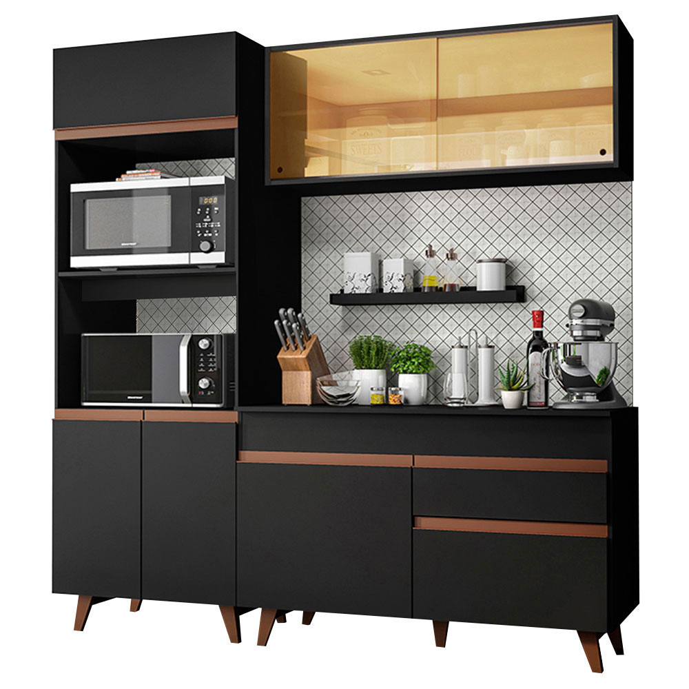 Foto 3 pulgar | Gabinete de Cocina Compacta Madesa Reims 02 Negro 190 cm