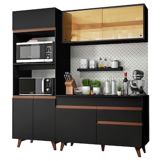 Foto 2 | Gabinete de Cocina Compacta Madesa Reims 02 Negro 190 cm