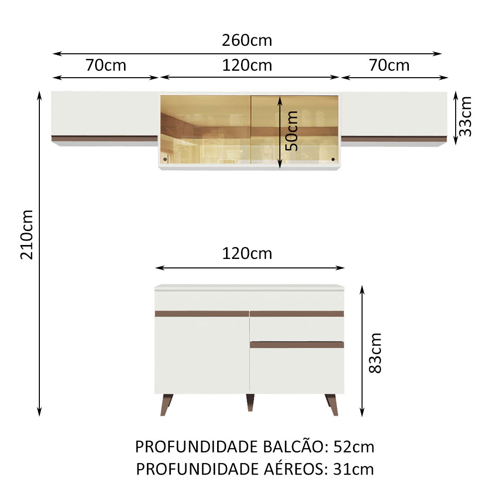 Foto 4 pulgar | Cocina Integral Madesa Reims 260 cm - Con Encimera 03