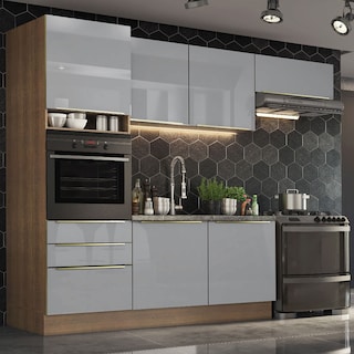 Foto 1 | Gabinete de Cocina Integral Madesa Completa 260 cm Lux Rústico / Gris 03