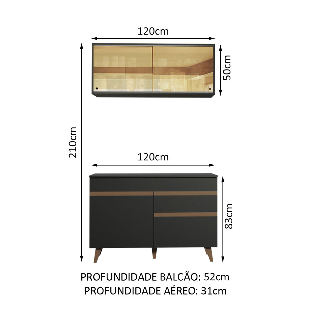 Foto 4 pulgar | Cocina Integral Compacta Madesa Reims 120 cm - Diseño moderno y elegante