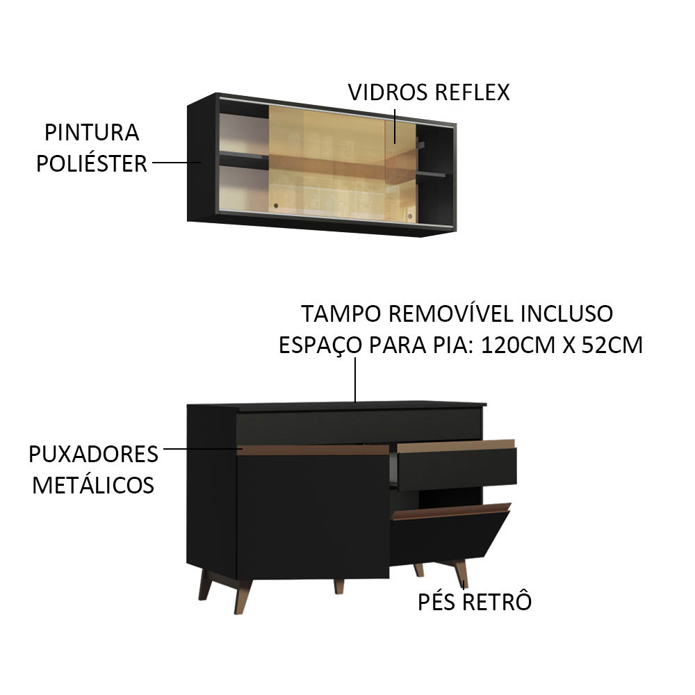Foto 5 pulgar | Cocina Integral Compacta Madesa Reims 120 cm - Diseño moderno y elegante
