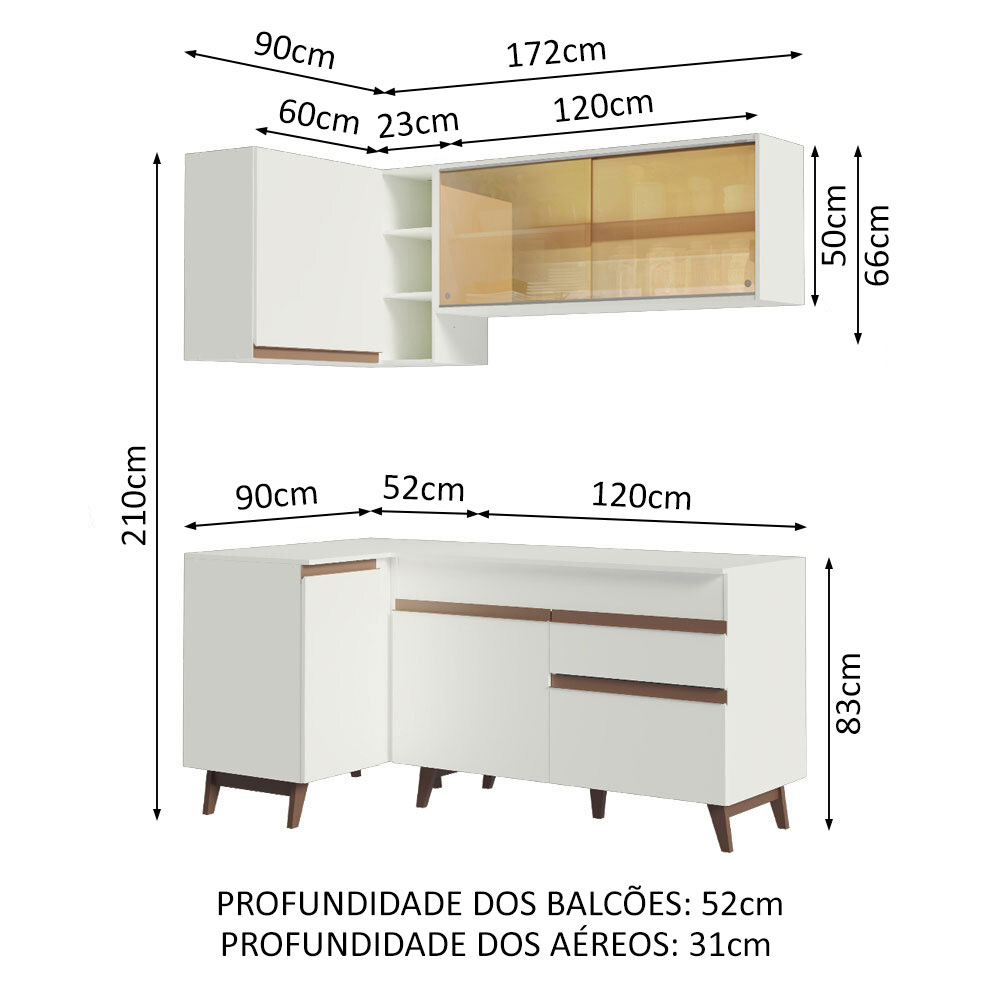 Foto 4 pulgar | Gabinete de Cocina Integral Completa Madesa Reims  262 cm