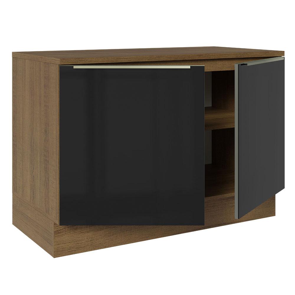 Foto 6 pulgar | Gabinete Bajo de Cocina Madesa para Fregadero de 120 cm 2 Puertas con Encimera Lux Rústico Negro