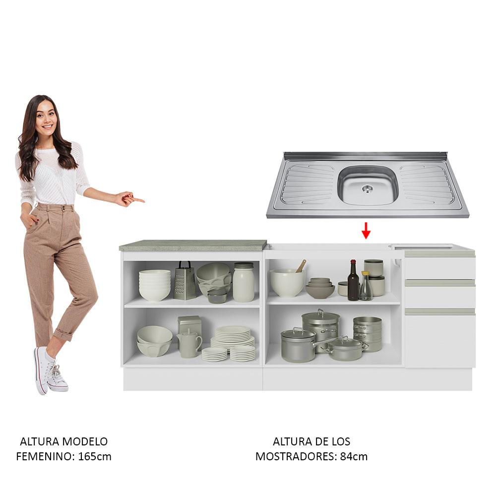 Foto 5 | Mueble de Cocina 200cm con Tarja Glamy Blanco