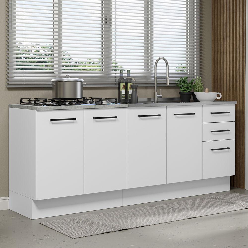 Foto 2 | Mueble de Cocina Agata Blanco con Tarja de Acero Inoxidable 200cm