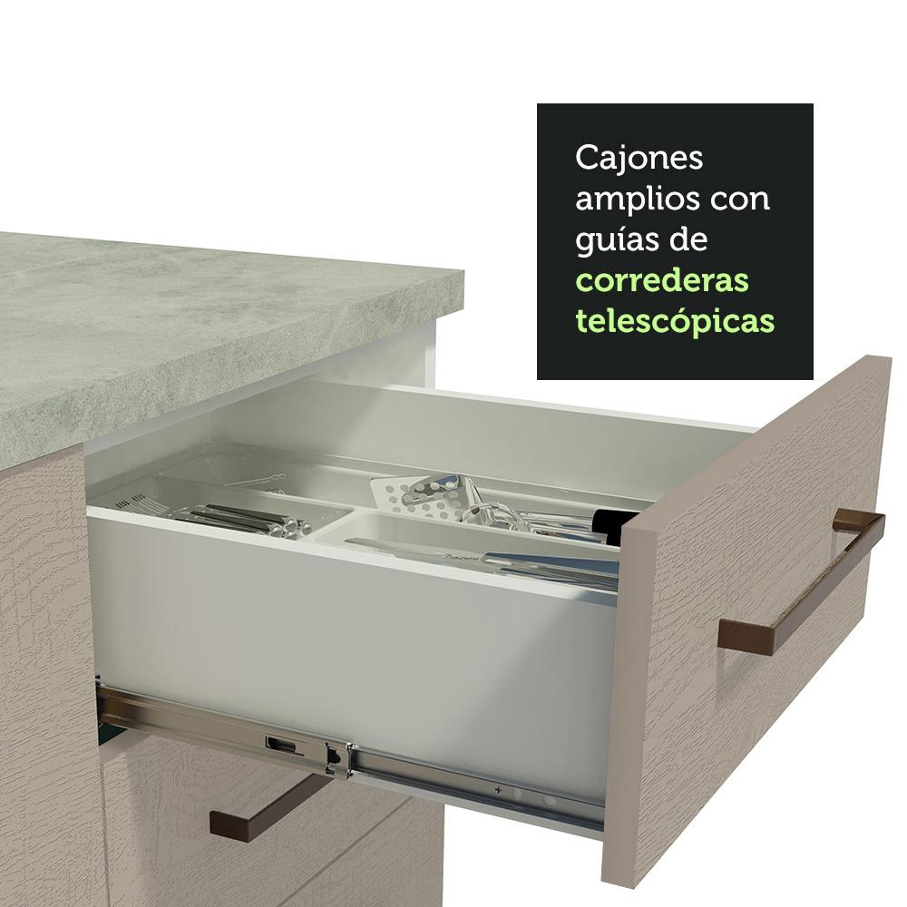 Foto 8 pulgar | Mueble de Cocina 200 cm con Tarja Ágata Blanco/Crema
