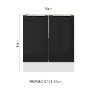 Foto 2 | Gabinete Bajo Cocina Madesa Lux 70cm Sin Encimera Bn