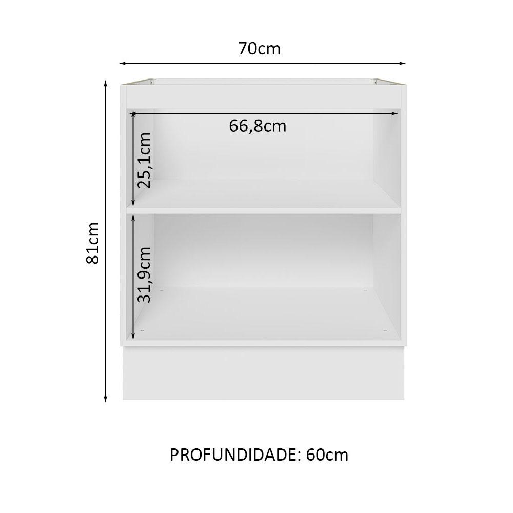 Foto 4 pulgar | Gabinete Bajo Cocina Madesa Lux 70cm Sin Encimera Bn