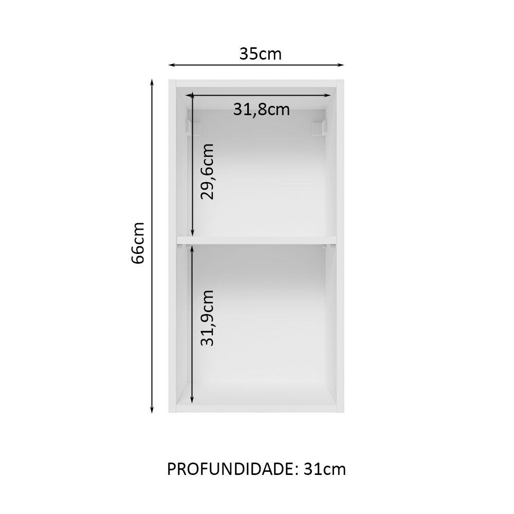 Foto 4 pulgar | Alacena Gabinete Superior Cocina Madesa Lux 35cm Bn