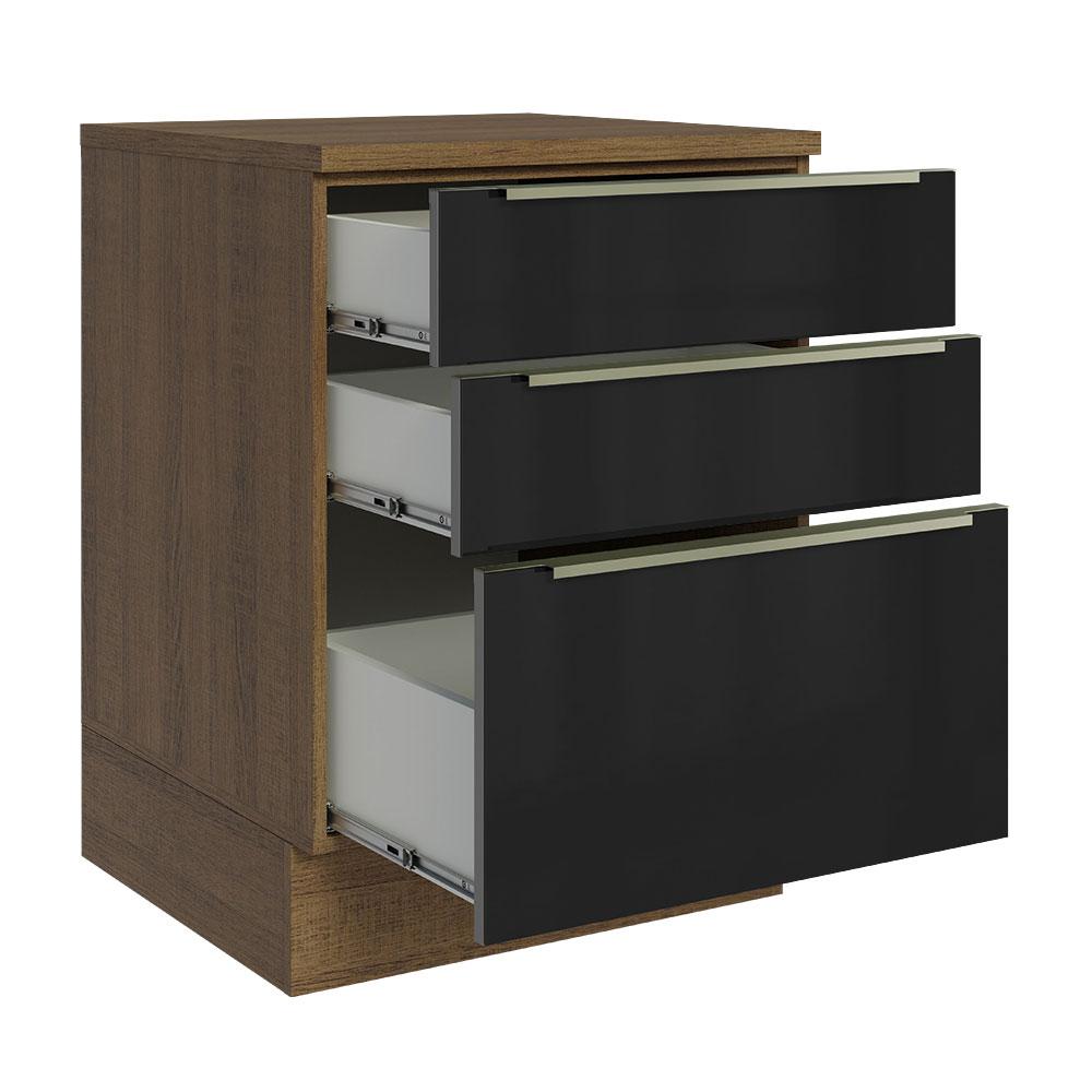 Foto 4 pulgar | Gabinete Bajo Cocina Madesa Lux Negro 60 cm