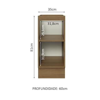 Foto 3 | Gabinete Bajo Cocina Madesa Lux 35cm Sin Encimera Mg