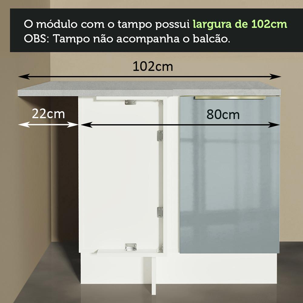 Foto 9 pulgar | Gabinete Bajo Esquina Cocina Madesa Lux 80cm Con Encimera Bg