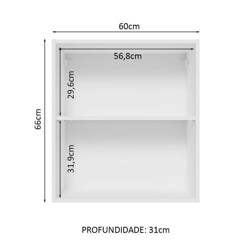 Foto 3 | Alacena Gabinete Superior Cocina Madesa 1 Puerta Lux 60cm Bn