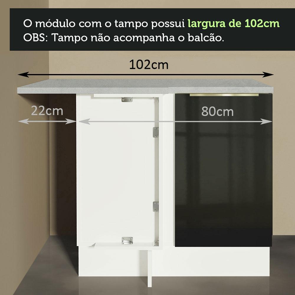 Foto 9 pulgar | Gabinete Bajo Esquina Cocina Madesa Lux 80cm Con Encimera Bn