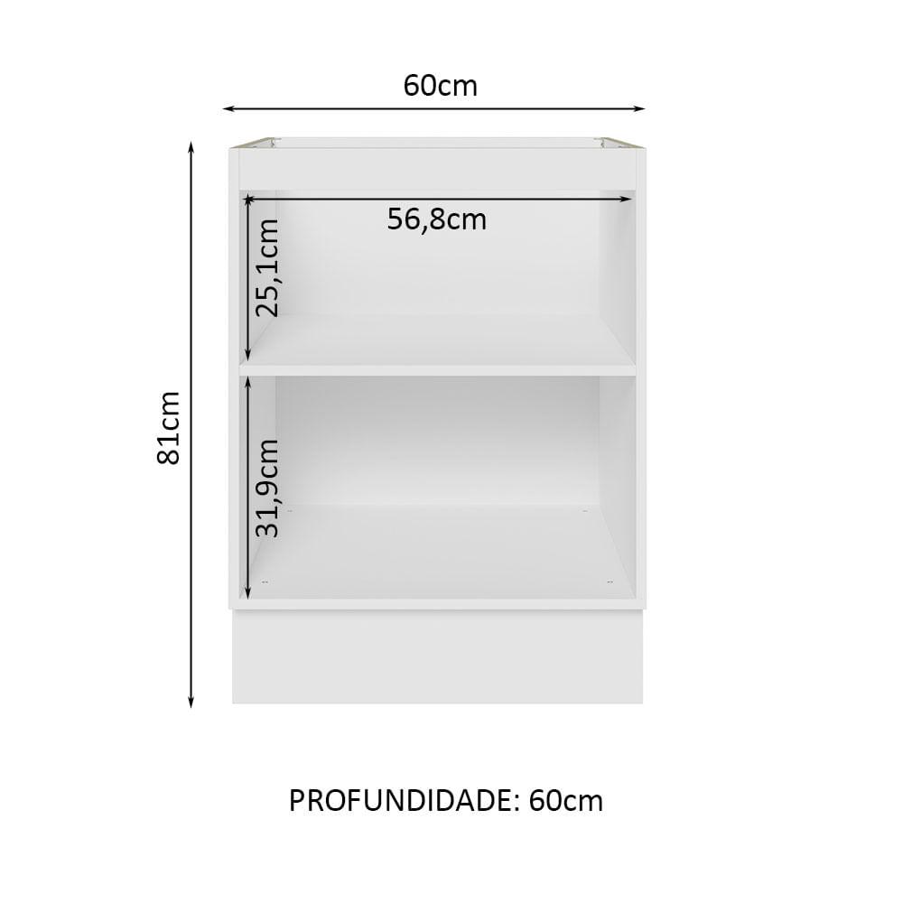 Foto 4 pulgar | Gabinete Bajo Cocina Madesa Lux 60cm Sin Encimera Nb