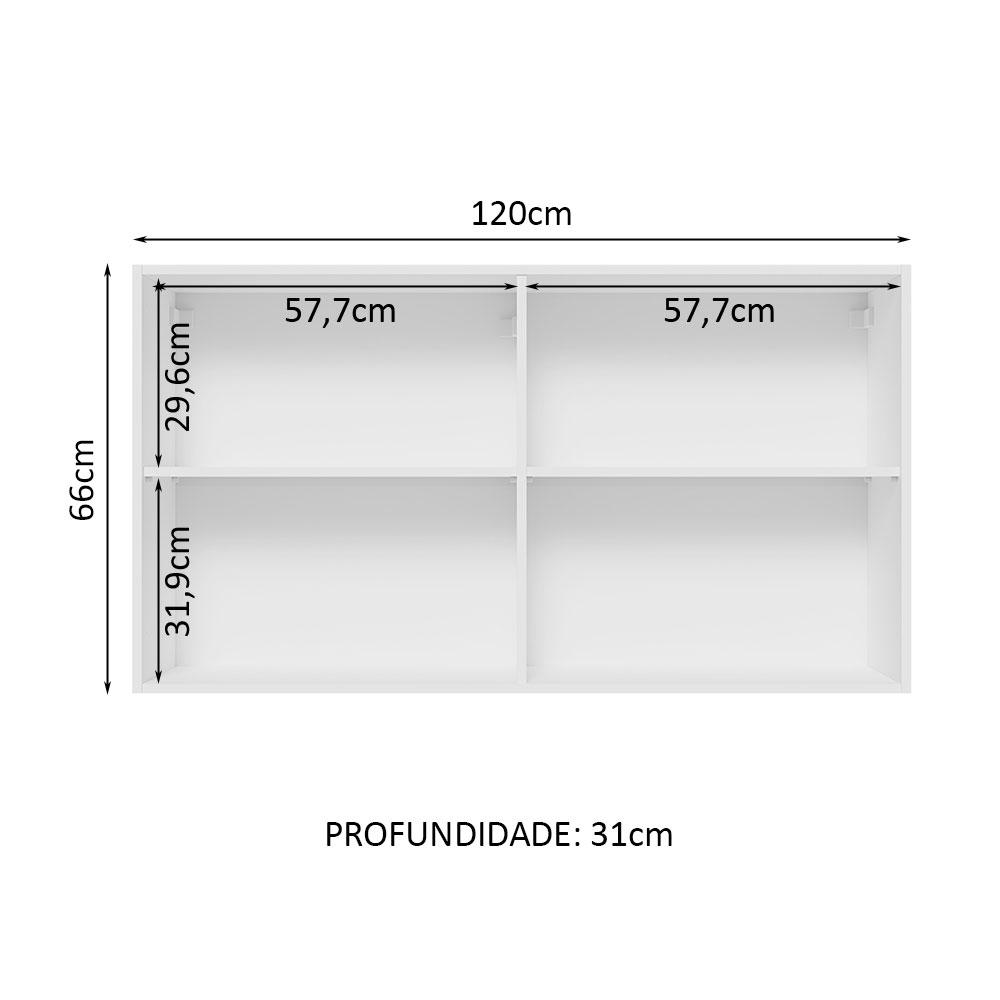 Foto 3 | Alacena Gabinete Superior Cocina Madesa Lux 120cm Bg