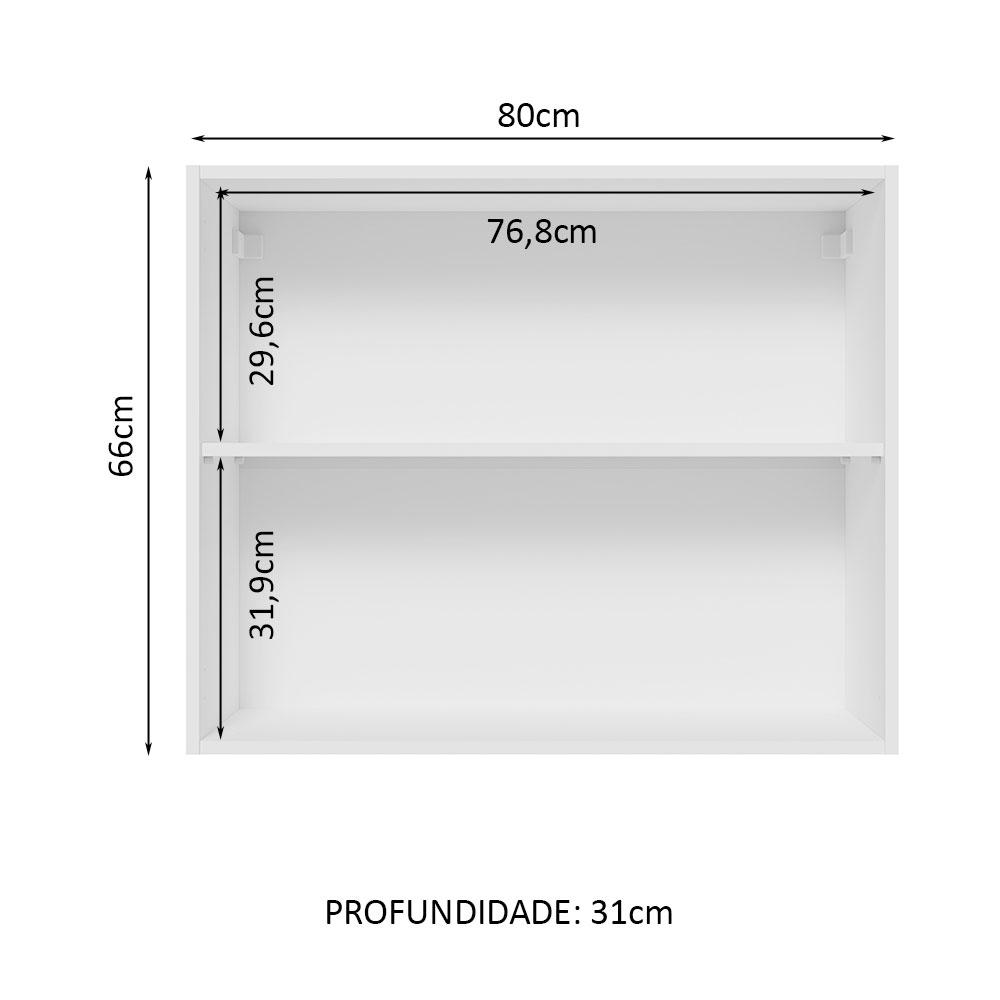 Foto 4 pulgar | Alacena Gabinete Superior Cocina Madesa Lux 80cm Bn