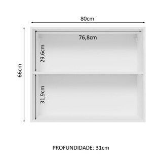 Foto 3 | Alacena Gabinete Superior Cocina Madesa Lux 80cm Bn