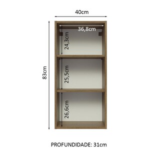 Foto 3 | Alacena Gabinete Superior Cocina Madesa 1 Puerta Lux 40cm Mn