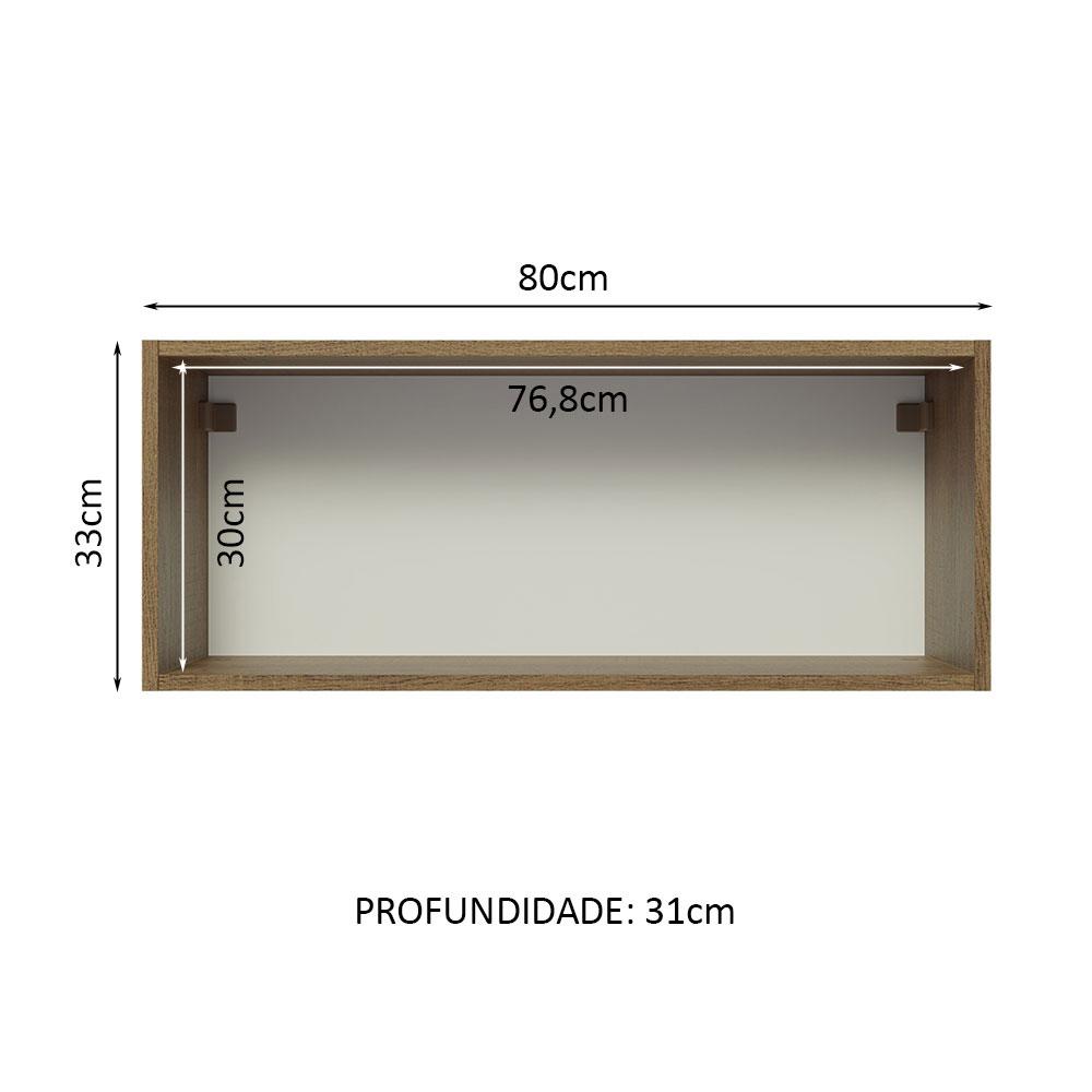 Foto 3 | Alacena Gabinete Superior Cocina Madesa Lux 80cm 1 Puerta Mn