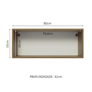 Foto 3 | Alacena Gabinete Superior Cocina Madesa Lux 80cm 1 Puerta Mn