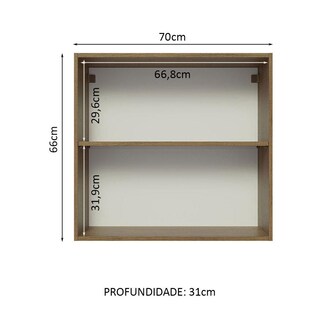Foto 3 | Alacena Gabinete Superior Cocina Madesa Lux 2 Puerta 70cm Mg