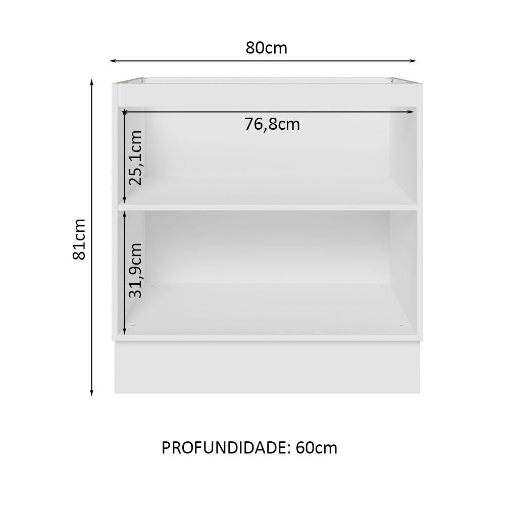 Foto 4 pulgar | Gabinete Bajo Cocina Madesa Lux 80cm Sin Encimera Bn