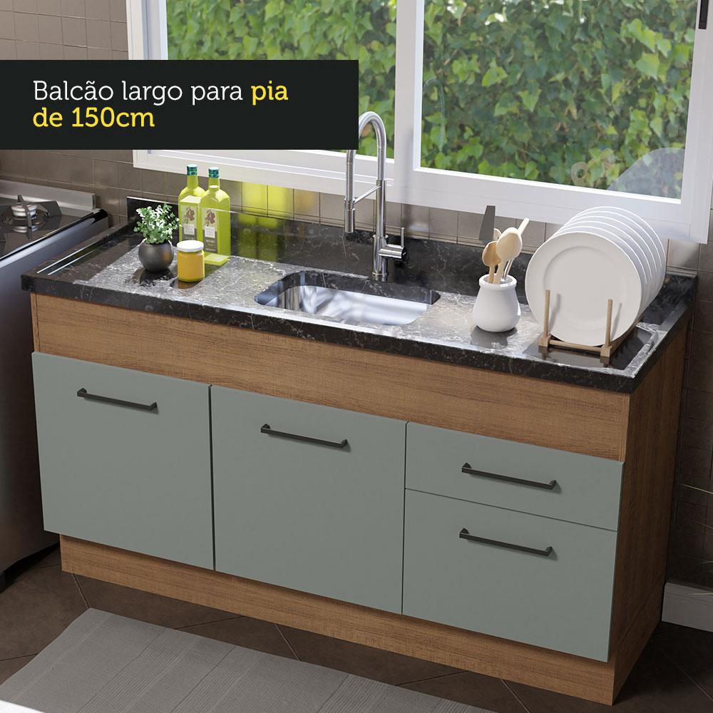 Foto 7 pulgar | Gabinete Bajo Cocina Madesa Agata 150cm Sin Tablero Mg