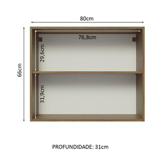 Foto 3 | Alacena Gabinete Superior Cocina Madesa Lux 80cm Mg