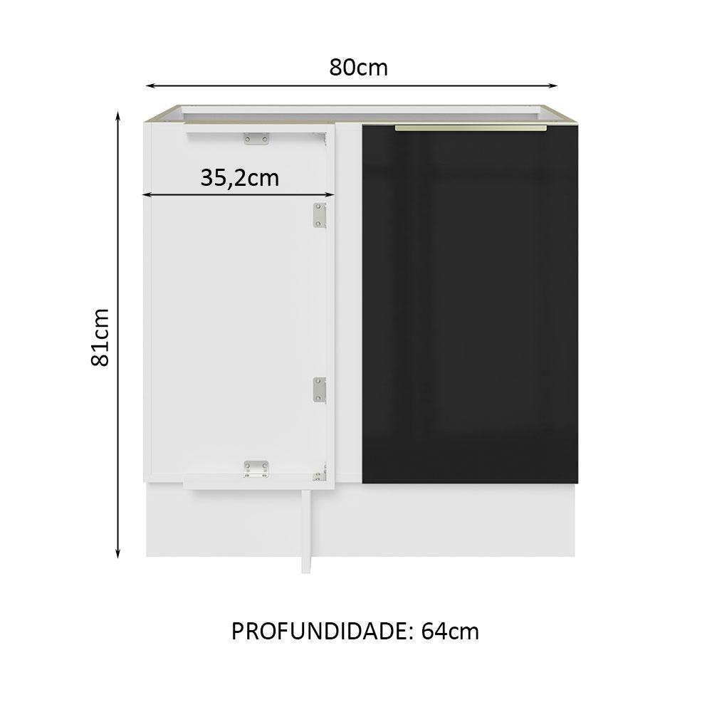 Foto 3 pulgar | Gabinete Bajo Esquina Cocina Madesa Lux 80cm Sin Encimera Bn