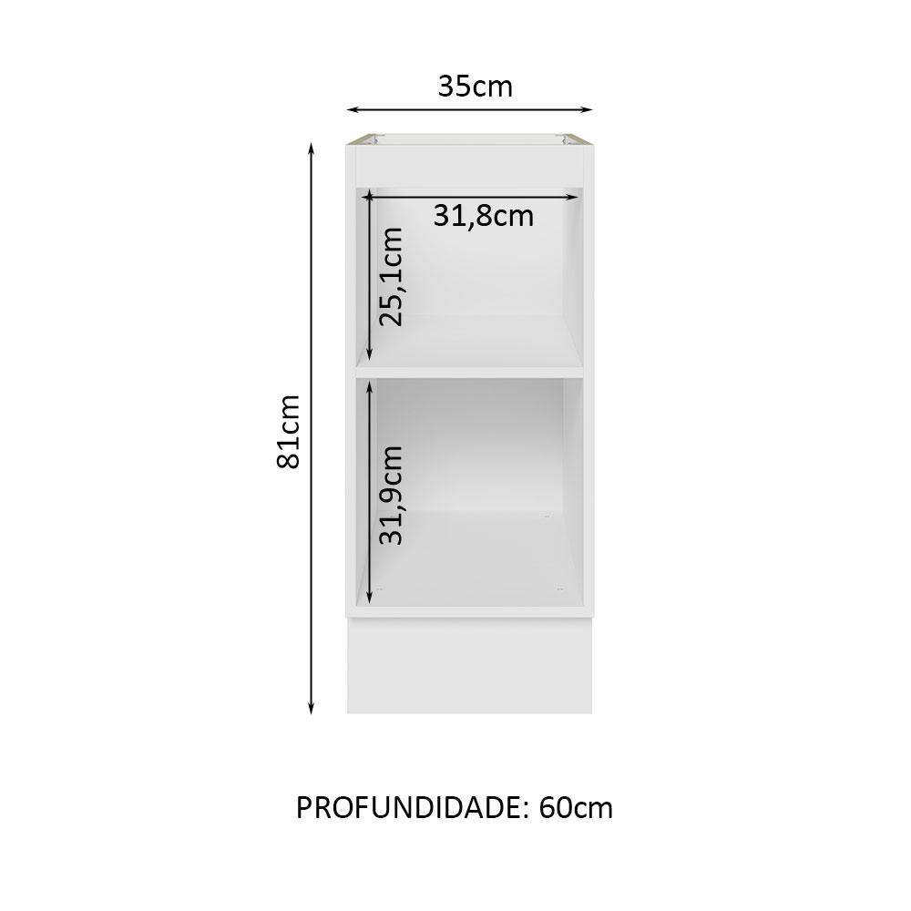 Foto 3 | Gabinete Bajo Cocina Madesa Lux 35cm Sin Encimera Bn