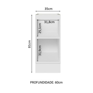 Foto 3 | Gabinete Bajo Cocina Madesa Lux 35cm Sin Encimera Bn