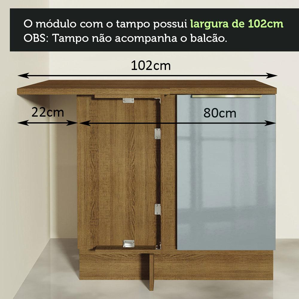 Foto 9 pulgar | Gabinete Bajo Esquina Cocina Madesa Lux 80cm Sin Encimera Mg