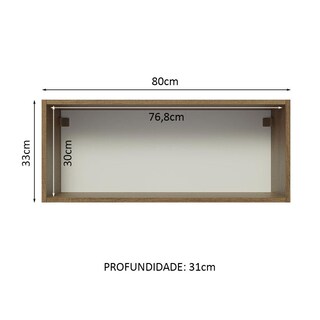 Foto 3 | Alacena Gabinete Superior Cocina Madesa Lux 80cm 1 Puerta Mg