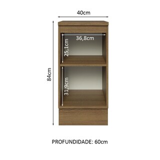 Foto 3 | Gabinete Bajo Cocina Madesa Lux 40cm Con Encimera Mn