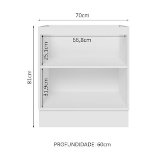 Foto 3 | Gabinete Bajo Cocina Madesa Lux 70cm Sin Encimera Bg