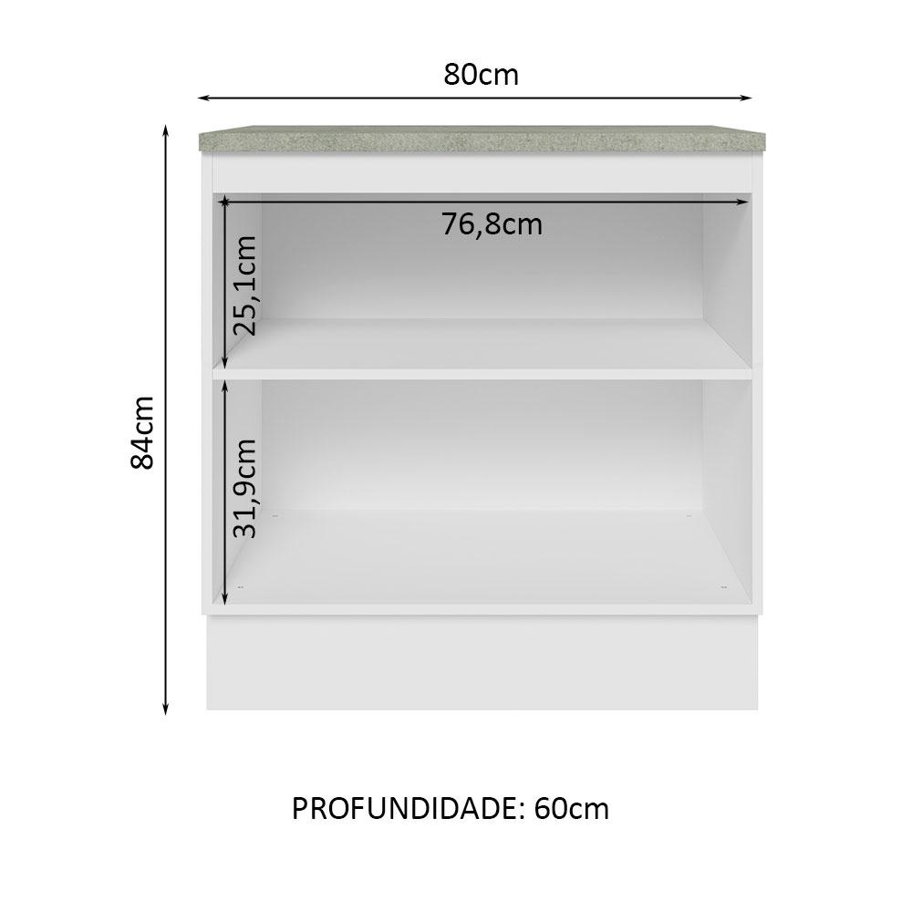 Foto 4 pulgar | Gabinete Bajo Cocina Madesa Lux 80cm Con Encimera Bn