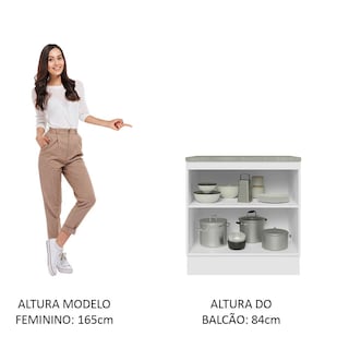 Foto 6 | Gabinete Bajo Cocina Madesa Lux 80cm Con Encimera Bn