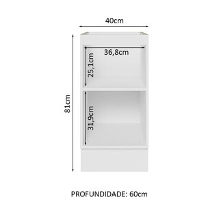 Foto 3 | Gabinete Bajo Cocina Madesa Lux 40cm Sin Encimera Bg