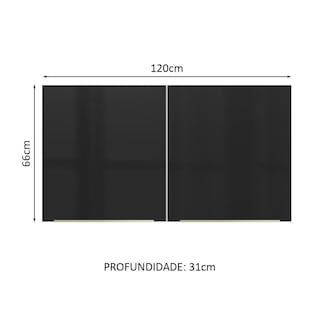 Foto 2 | Alacena Gabinete Superior Cocina Madesa Lux 120cm Bn