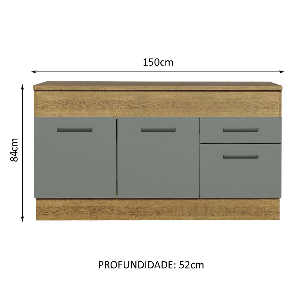 Foto 4 pulgar | Gabinete Bajo Cocina Madesa Agata 150cm Con Encimera Mg