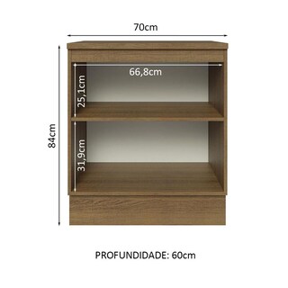 Foto 3 | Gabinete Bajo Cocina Madesa Lux 3 Cajones 70cm Y Encimera Mg
